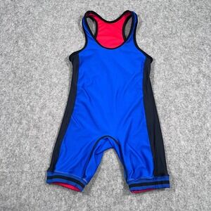Vintage Cliff Keen Blue Red Reversible Wrestling Singlet Men's Size Small